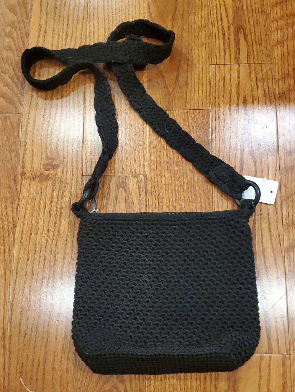 Relativity Black Crochet Crossbody Bag - Classic Womens Shoulder Bag